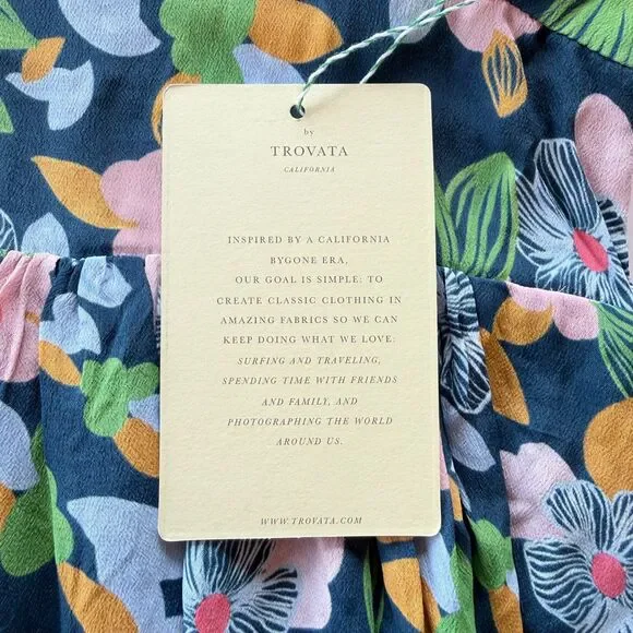 NEW Trovata Birds of Paradis Silk-Blend Gia Dress in Wild Hibiscus Print Size XS - Picture 8 of 15